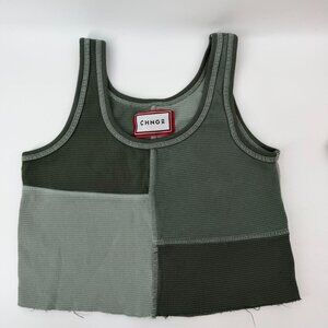 CHNGE green waffle knit tank top L
